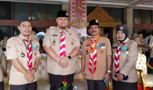 Sekda Banyuasin Erwin Ibrahim Terima Penghargaan Lencana Darma Bhakti 