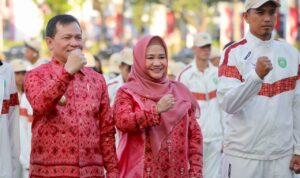 Pj Gubernur Elen Setiadi Lepas Keberangkatan 382 Atlet Kontingen Sumsel Berlaga Pada  PON XXI Aceh-Sumut