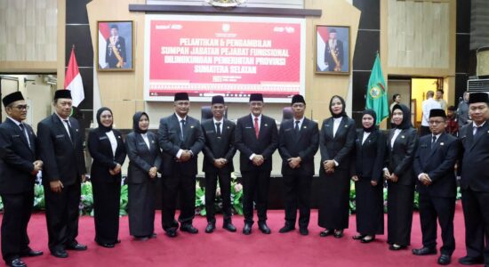 Sekda  Edward Candra Lantik 47 Pejabat Fungsional di Lingkungan Pemprov Sumsel 