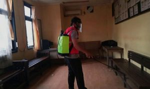 Giat Rutin, Mapolrestabes Semprot Cairan Disinfektan