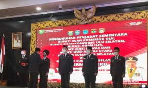 Pengukuhan 5 PJS Bupati Untuk Pilkada Serentak Di Sumsel