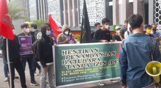 Tuntut Penghentian PETI di Muara Enim, Front Rakyat Biasa Datangi Kantor Gubernur Sumsel