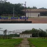 Terbengkalai; Alun-alun Kota Pangkalan Balai Rusak dan Tak Terawat