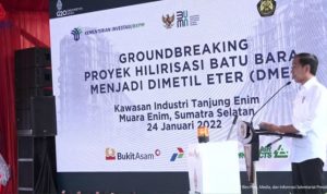 Presiden Jokowi Groundbreaking Proyek Hilirisasi Batu Bara ke DME di Muara Enim