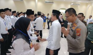 Hadiri Pelantikan PPK Se Kabupaten Banyuasin, Kapolres Banyuasin Beri Selamat
