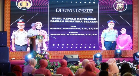 Wagub Hadiri Kenal Pamit Wakapolda Sumsel dari Irjen Pol Rudi Setiawan ke Brigjen Pol M Zulkarnain