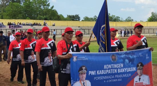 kontingen-pwi-banyuasin-di-ajang-porseniwada Kirim 12 Atlet Terbaiknya, PWI Banyuasin Targetkan Bawa Pulang Medali Emas