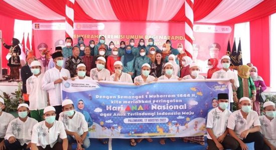 Gubernur Herman Deru Serahkan SK Remisi Umum Pada 11.275 Narapidana Anak di Sumsel