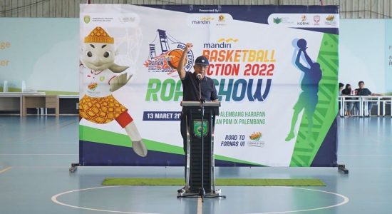 Songsong FORNAS 2022 di Sumsel, Wagub Buka Roadshow Mandiri Basketball Action South Sumatera