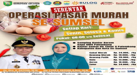Pj Gubernur Sumsel Segera Gelar Operasi Pasar Murah Serentak di 17 Kabupaten/Kota
