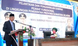 Wagub Mawardi Yahya Ambil Sumpah 312 Pejabat Fungsional di Lingkup Pemprov Sumsel