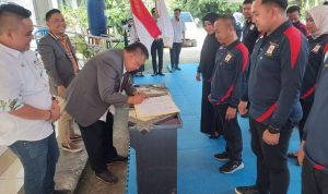 Pengukuhan Pengurus KONI Alang Alang Lebar, Anton Nurdin Amanatkan Ini