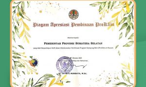Serius Antisipasi Dampak Perubahan Iklim, Pemprov Sumsel Raih Penghargaan Proklim 2021