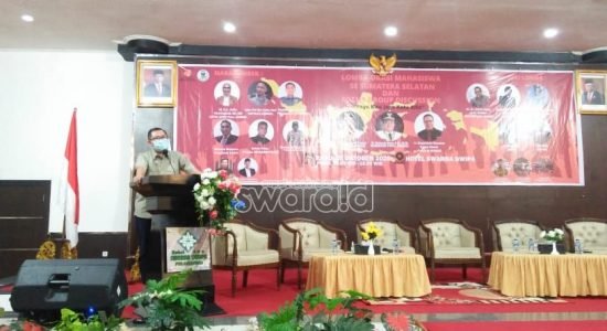sambutan FGD payo kito jago kota kito dan lomba orasi mahasiswa Payo Kito Jago Kota Kito! FGD dan Lomba Orasi Kawan Milenial Sumsel dan GM PEKAT IB