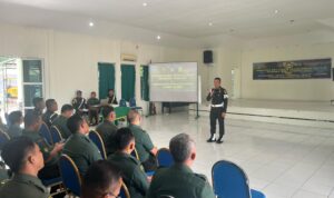 Subdenpom Persiapan Sekayu Berikan Sosialisasi Operasi Gaktib dan Yustisi ke Kodim Muba